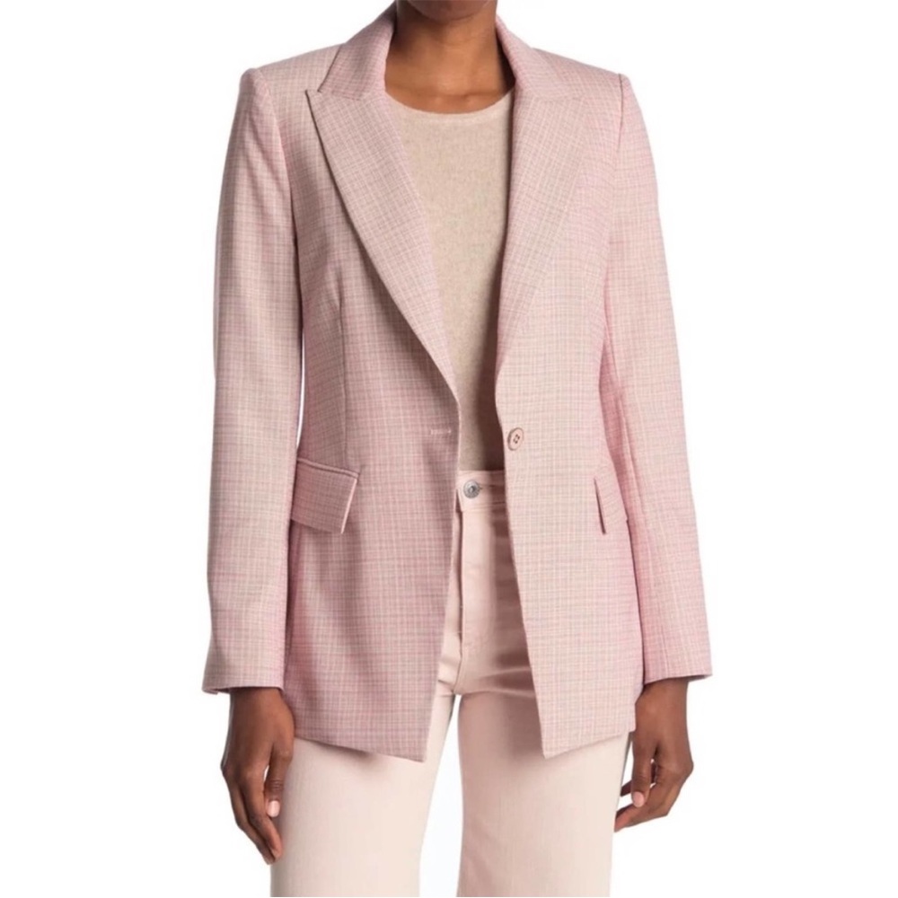 Veronica Beard Long & Lean Dickey Jacket in Clay Striped Sz 10